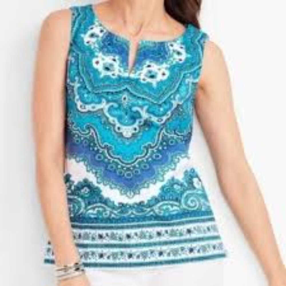 Women's RSVP by Talbots Sleeveless Paisley Blouse